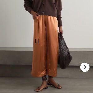 CO copper color silk wide leg pants